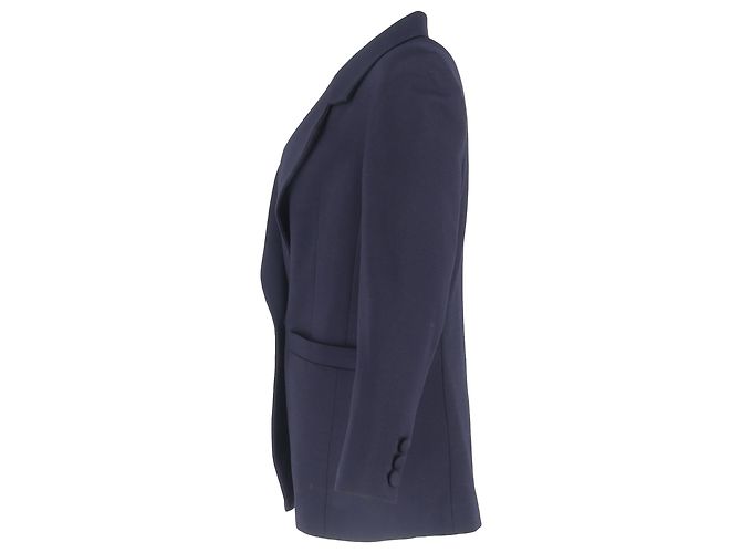 Anine Bing Double-Breasted in Blazer in Navy Blue Polyester - view 2