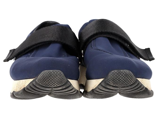 Sneakers Slip On Prada in Nylon Blu Navy - vista 2