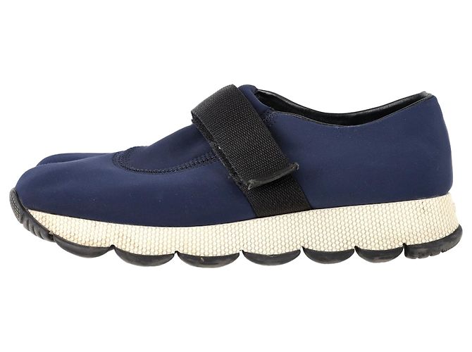 Sneakers Slip On Prada in Nylon Blu Navy - vista 4
