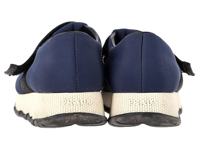Sneakers Slip On Prada in Nylon Blu Navy - vista 5