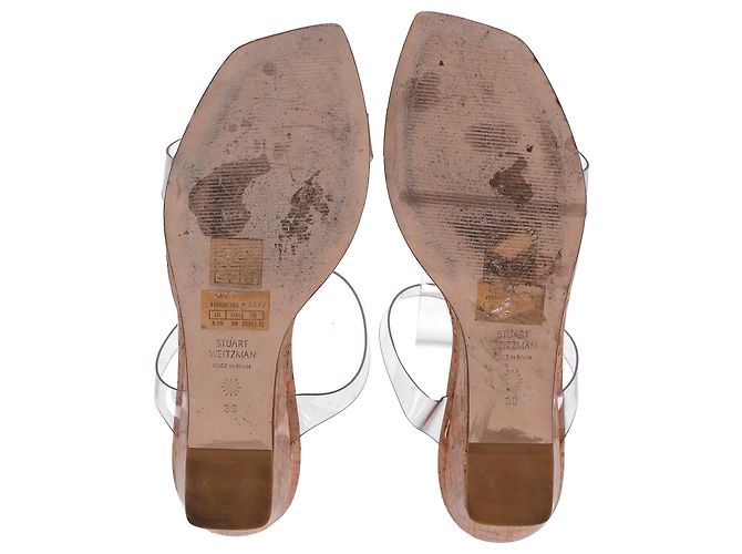 Sandali con zeppa in sughero Aleena 50 di Stuart Weitzman in PVC trasparente - vista 6