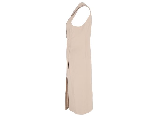 Vestido midi con efecto envolvente en viscosa beige de Roland Mouret - vista 2