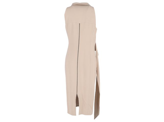 Vestido midi con efecto envolvente en viscosa beige de Roland Mouret - vista 3