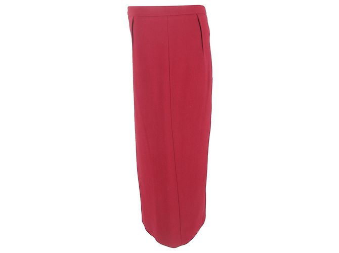 Falda lápiz midi con cremallera trasera en lana burdeos de Roland Mouret Roja - vista 2