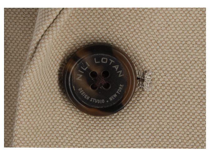 Jaqueta oversized Francoise em algodão bege da Nili Lotan - vista 7