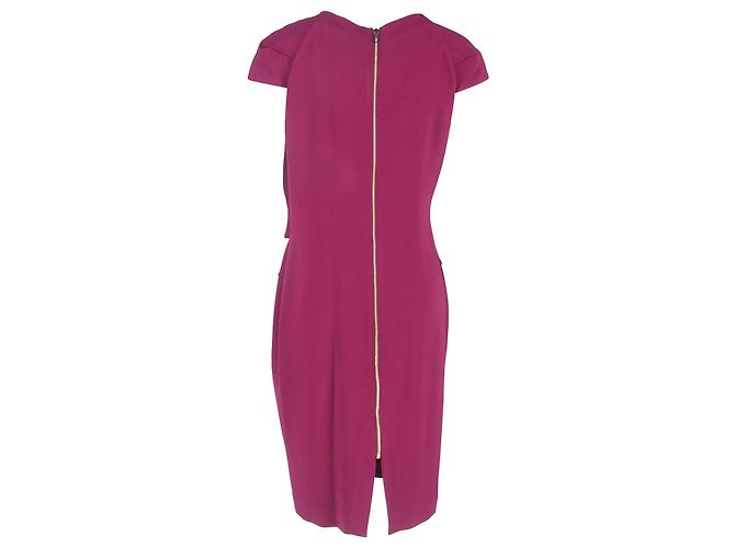 Vestido Midi Drapé Nepa em Viscose Roxa de Roland Mouret - vista 3