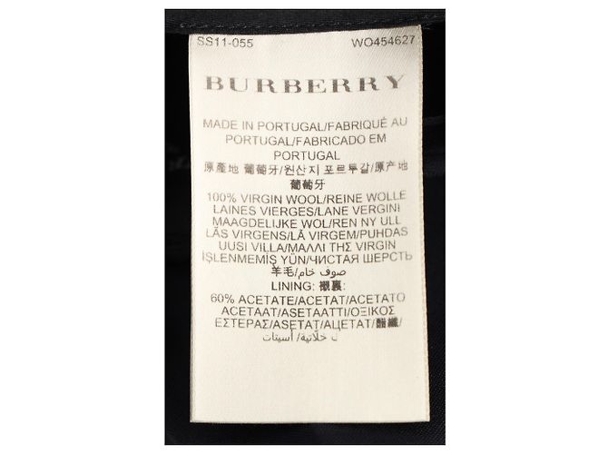Pantaloni dritti Burberry in lana blu navy - vista 4