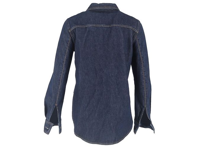 Camicia Totême in denim blu navy - vista 3