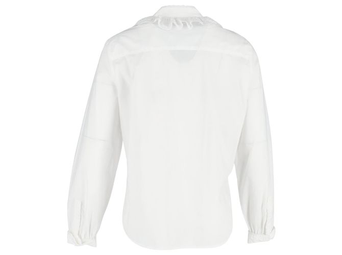 Camisa con volantes de algodón blanco Broderie Anglaise See by Chloé Crudo - vista 3
