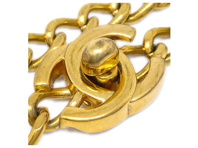 Chanel Vintage CC Turnlock Chain Metal Golden - view 2