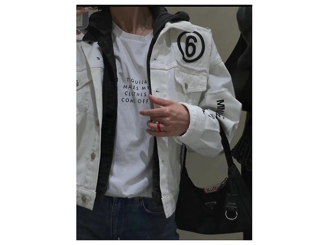 Chaqueta de denim de edición limitada MM6 Negro Blanco - vista 16