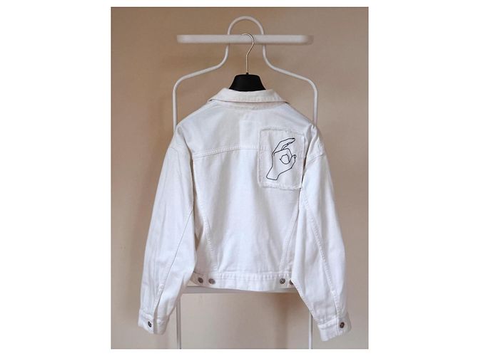 Chaqueta de denim de edición limitada MM6 Negro Blanco - vista 3