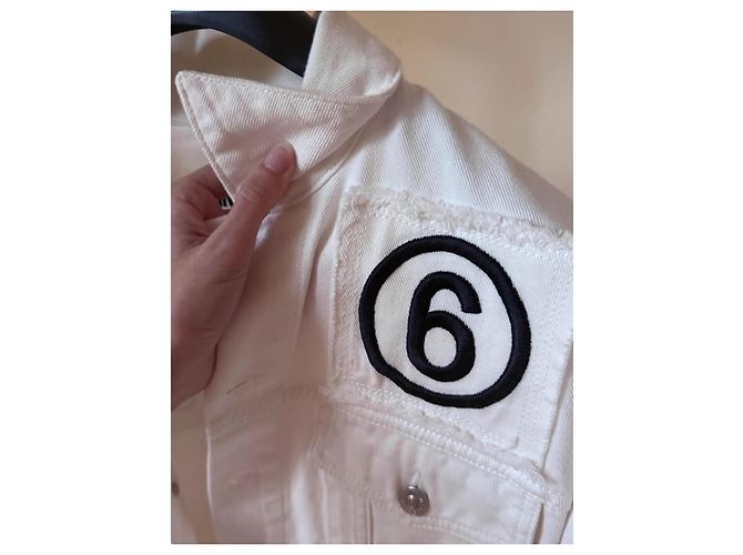 Chaqueta de denim de edición limitada MM6 Negro Blanco - vista 4