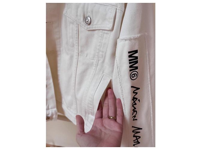Chaqueta de denim de edición limitada MM6 Negro Blanco - vista 8
