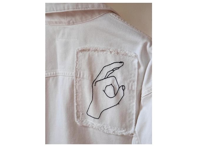 Chaqueta de denim de edición limitada MM6 Negro Blanco - vista 9