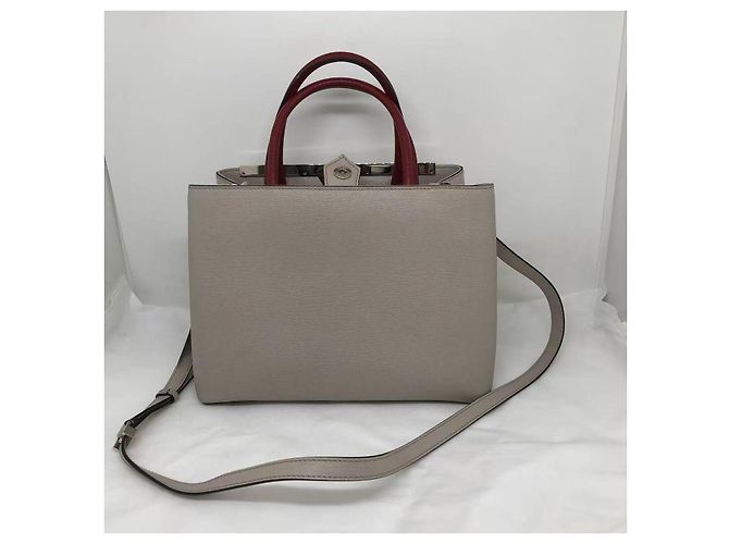 Fendi Petite 2Jours Monster Saffiano-Leder Handtasche grau - Ansicht 2