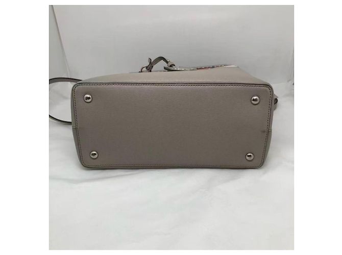 Fendi Petite 2Jours Monster Saffiano-Leder Handtasche grau - Ansicht 3