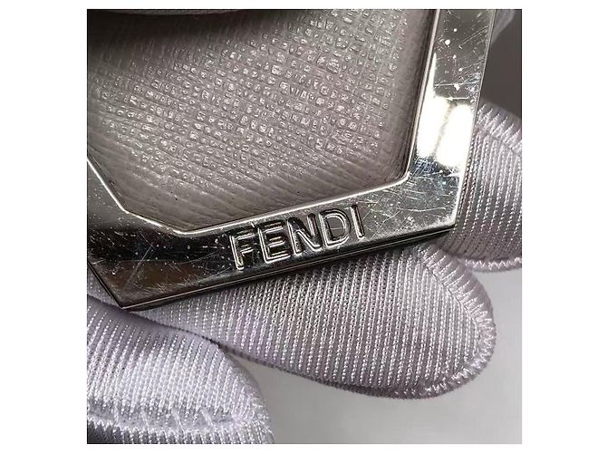 Fendi Petite 2Jours Monster Saffiano-Leder Handtasche grau - Ansicht 4