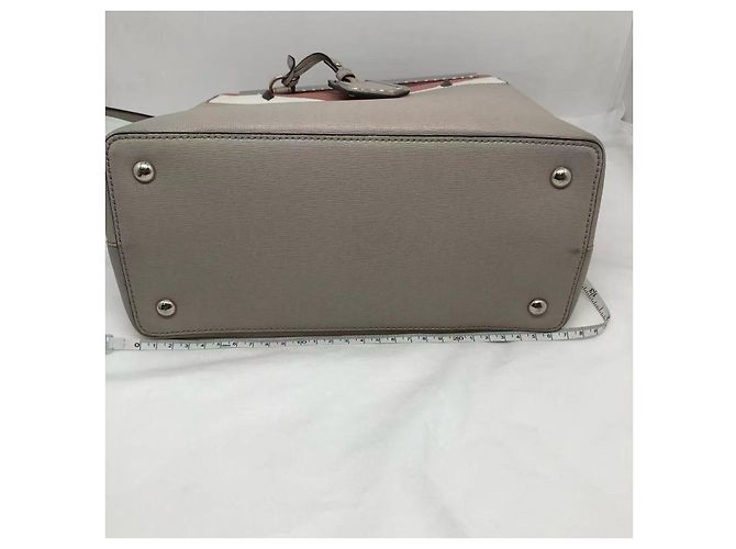 Fendi Petite 2Jours Monster Saffiano-Leder Handtasche grau - Ansicht 6