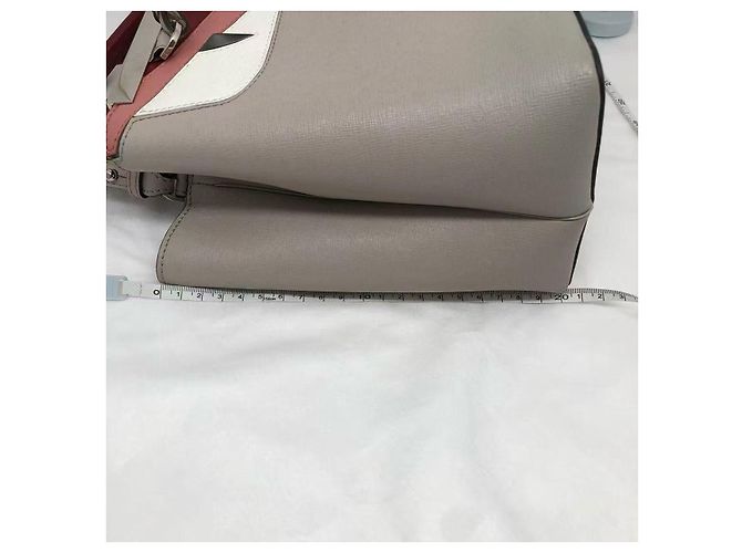Fendi Petite 2Jours Monster Saffiano-Leder Handtasche grau - Ansicht 7