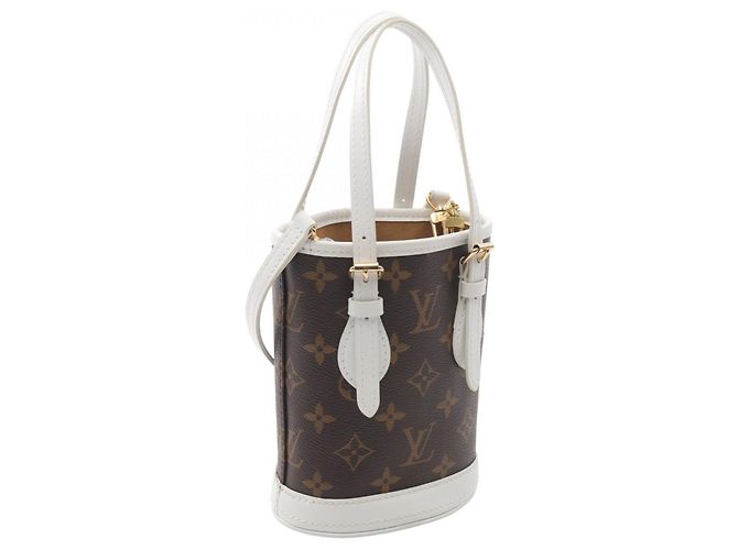 Borsa a mano Nano Bucket Louis Vuitton Marrone Bianco - vista 2