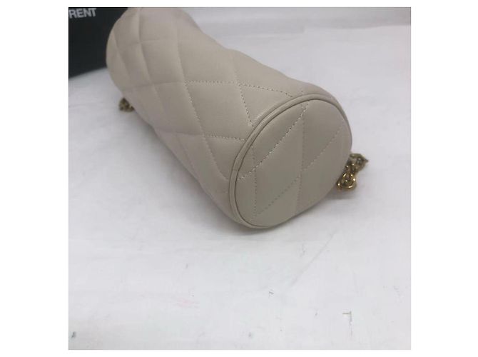 Saint Laurent Mini-Lammleder Sade Röhrenhandtasche Weiß - Ansicht 2