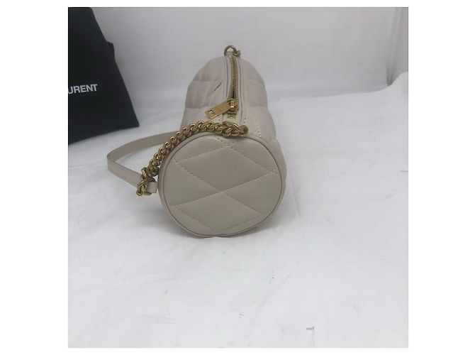Saint Laurent Mini-Lammleder Sade Röhrenhandtasche Weiß - Ansicht 4