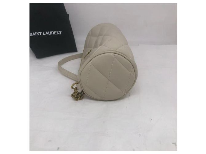 Saint Laurent Mini-Lammleder Sade Röhrenhandtasche Weiß - Ansicht 5