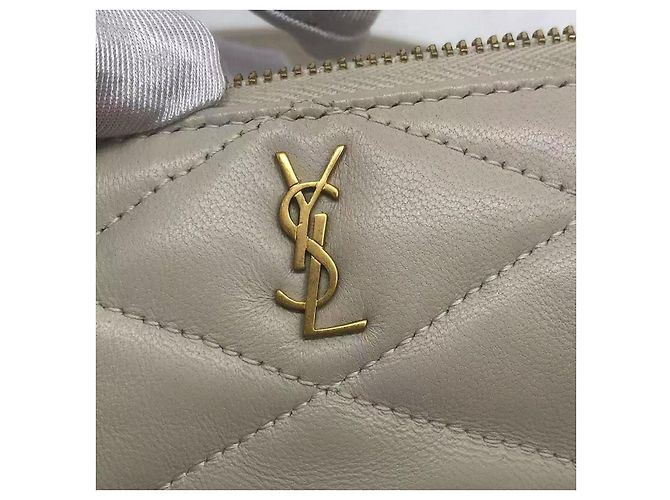 Saint Laurent Mini-Lammleder Sade Röhrenhandtasche Weiß - Ansicht 6