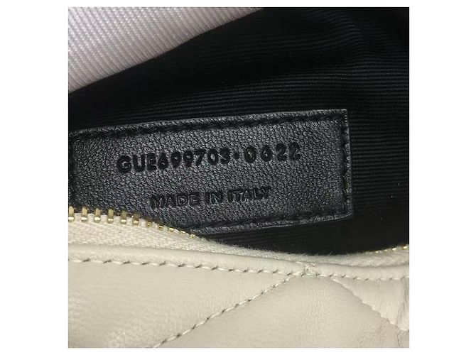 Saint Laurent Mini-Lammleder Sade Röhrenhandtasche Weiß - Ansicht 7