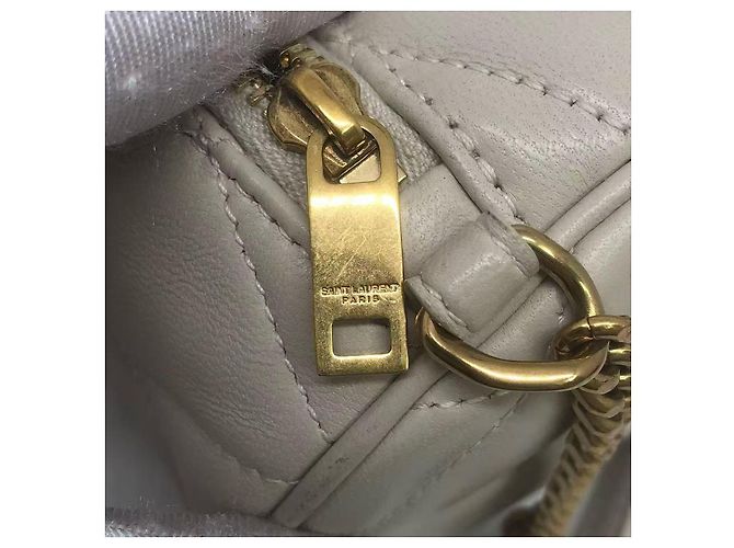 Saint Laurent Mini-Lammleder Sade Röhrenhandtasche Weiß - Ansicht 8