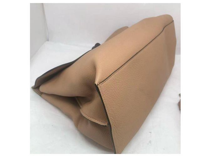 Borsa in pelle beige Gucci Medium Daily Bamboo con manico superiore - vista 5