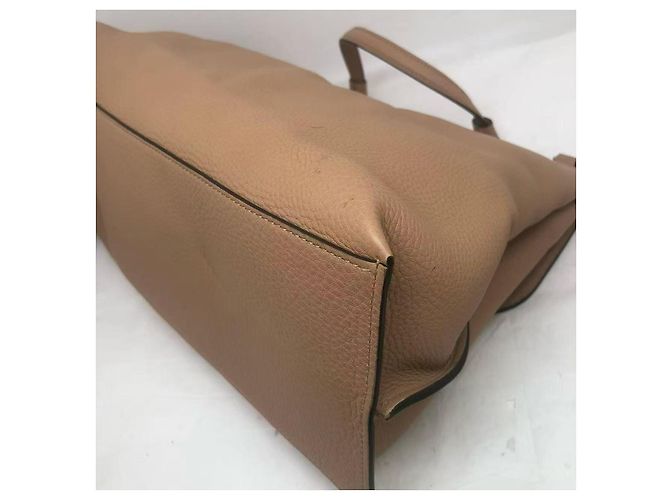Borsa in pelle beige Gucci Medium Daily Bamboo con manico superiore - vista 6
