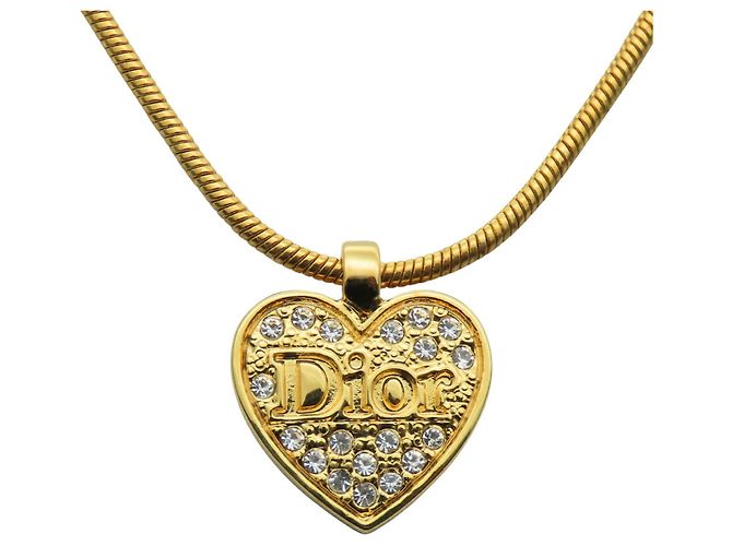 Collana a forma di cuore in strass placcata oro per donna Christian Dior D'oro - vista 11