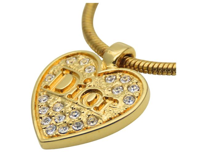 Collana a forma di cuore in strass placcata oro per donna Christian Dior D'oro - vista 3