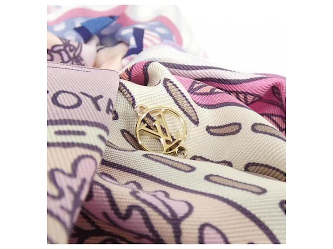 Scrunchie in seta viola Louis Vuitton Porpora - vista 2