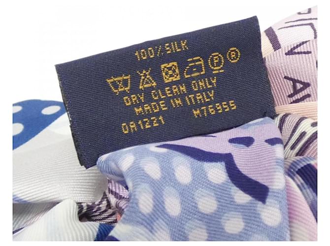 Scrunchie in seta viola Louis Vuitton Porpora - vista 3