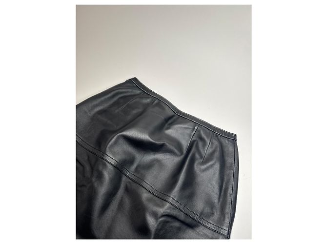 Courreges Vintage Courrèges Lederrock schwarz - Ansicht 10