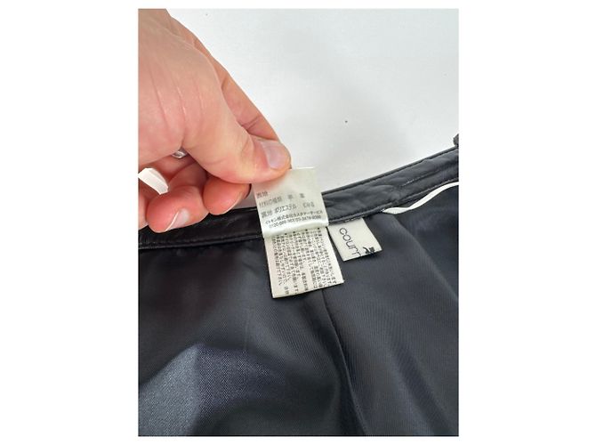 Courreges Vintage Courrèges Lederrock schwarz - Ansicht 12