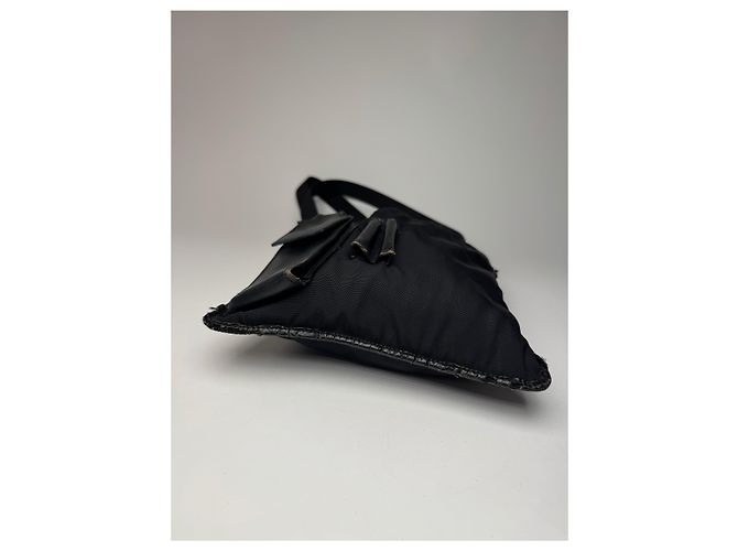 Vintage Gucci Multiway Leder-Polyester Tasche Schwarz - Ansicht 13