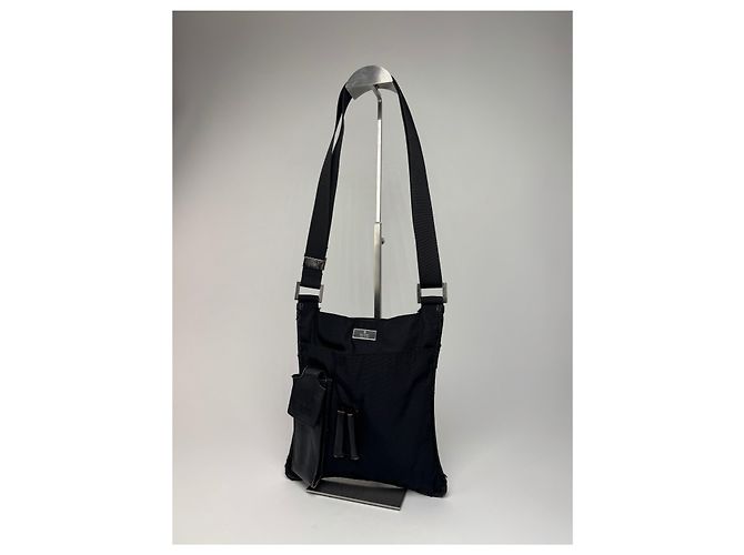 Vintage Gucci Multiway Leder-Polyester Tasche Schwarz - Ansicht 14