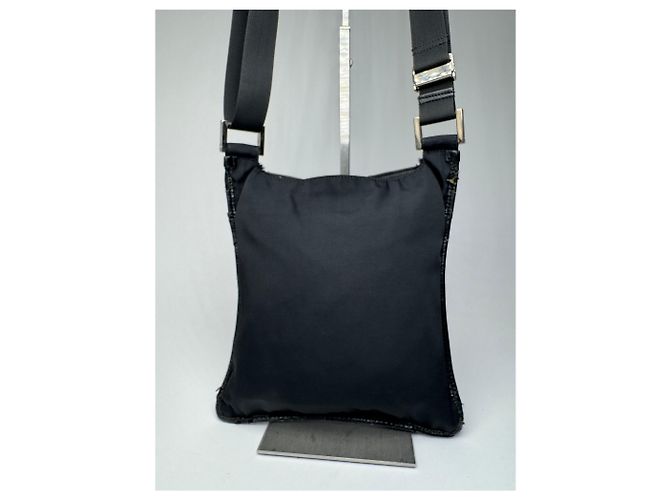 Vintage Gucci Multiway Leder-Polyester Tasche Schwarz - Ansicht 15