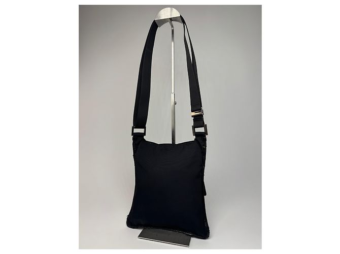 Vintage Gucci Multiway Leder-Polyester Tasche Schwarz - Ansicht 2