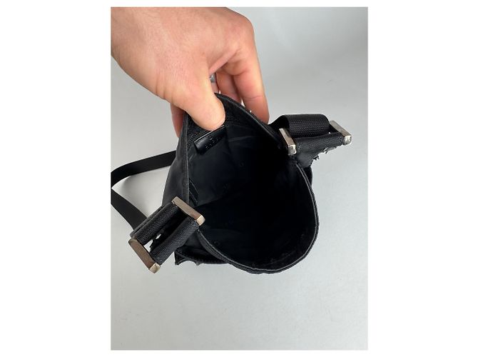 Vintage Gucci Multiway Leder-Polyester Tasche Schwarz - Ansicht 3