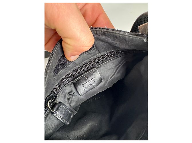 Vintage Gucci Multiway Leder-Polyester Tasche Schwarz - Ansicht 4