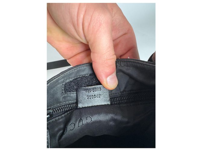 Vintage Gucci Multiway Leder-Polyester Tasche Schwarz - Ansicht 7