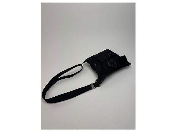 Vintage Gucci Multiway Leder-Polyester Tasche Schwarz - Ansicht 9