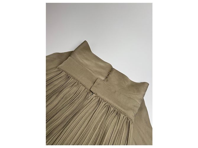Gonna Plissettata Vintage Dior Khaki m Cachi - vista 10