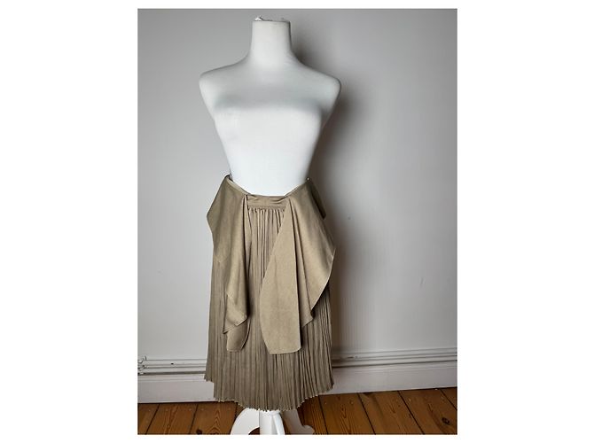 Gonna Plissettata Vintage Dior Khaki m Cachi - vista 13