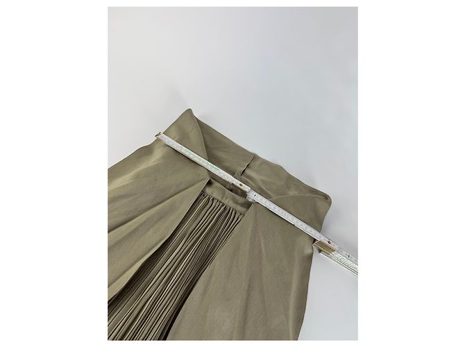 Gonna Plissettata Vintage Dior Khaki m Cachi - vista 6
